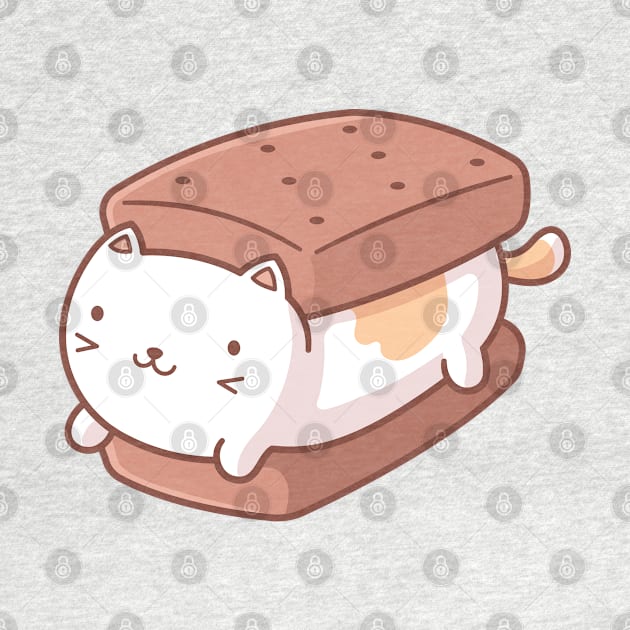 Ice Cream Sandwich Cat Kawaii by zoljo